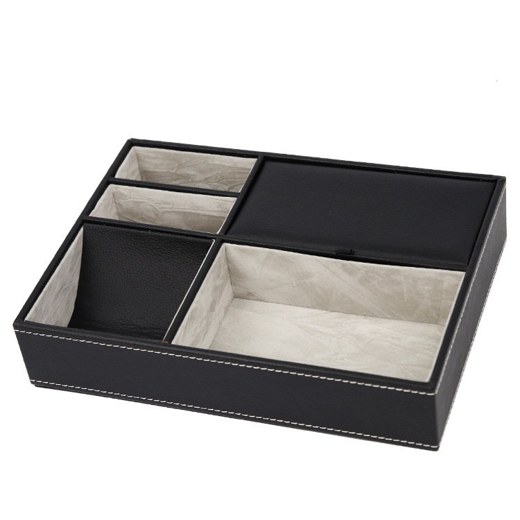 Leather-Look Valet Tray | Bedside & Desk Organiser for Men
