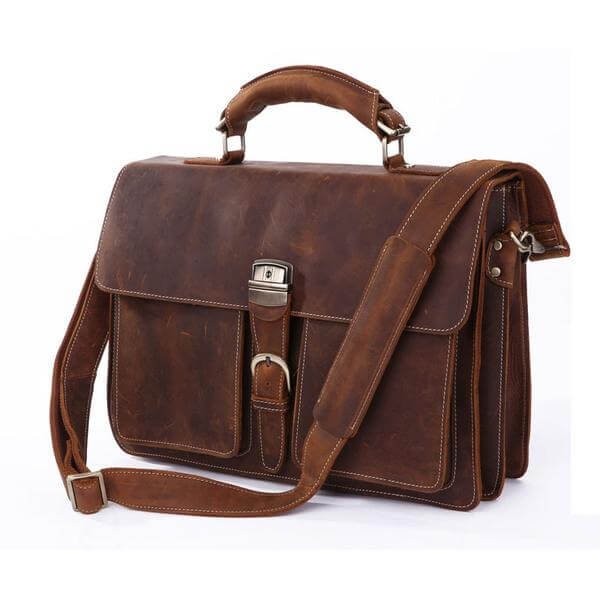 Vintage Leather Laptop Bag — Top Grain — view 1