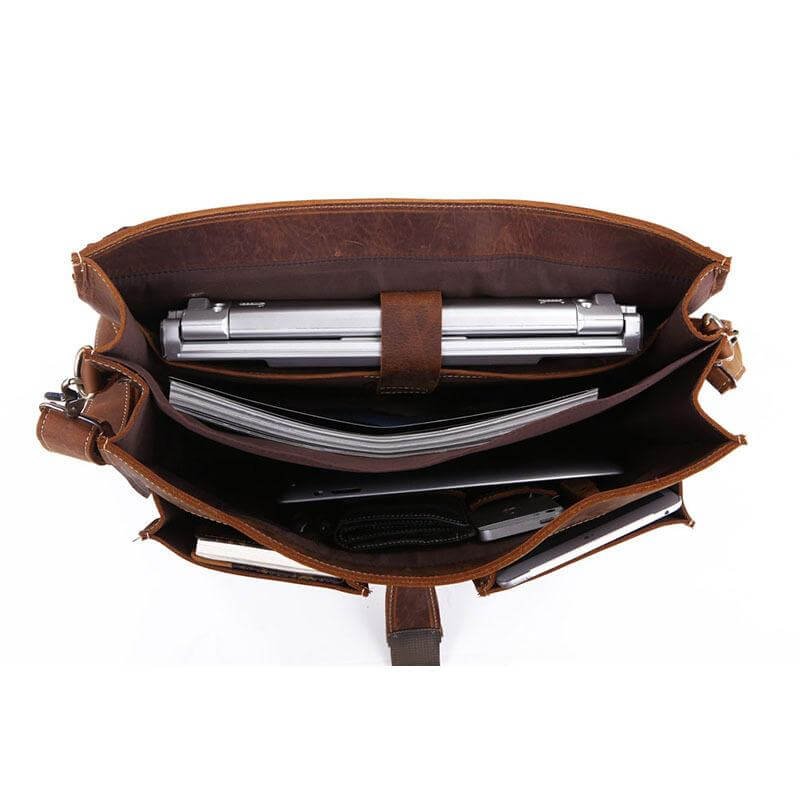 Vintage Leather Laptop Bag — Top Grain — view 4