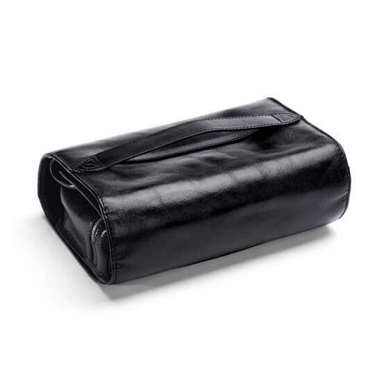 Luxury Hanging Leather Toiletry Bag | Italian Calf Leather | Gift for Men — view 3