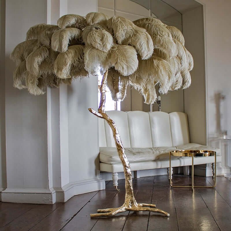 Luxury Ostrich Feather Floor Lamp