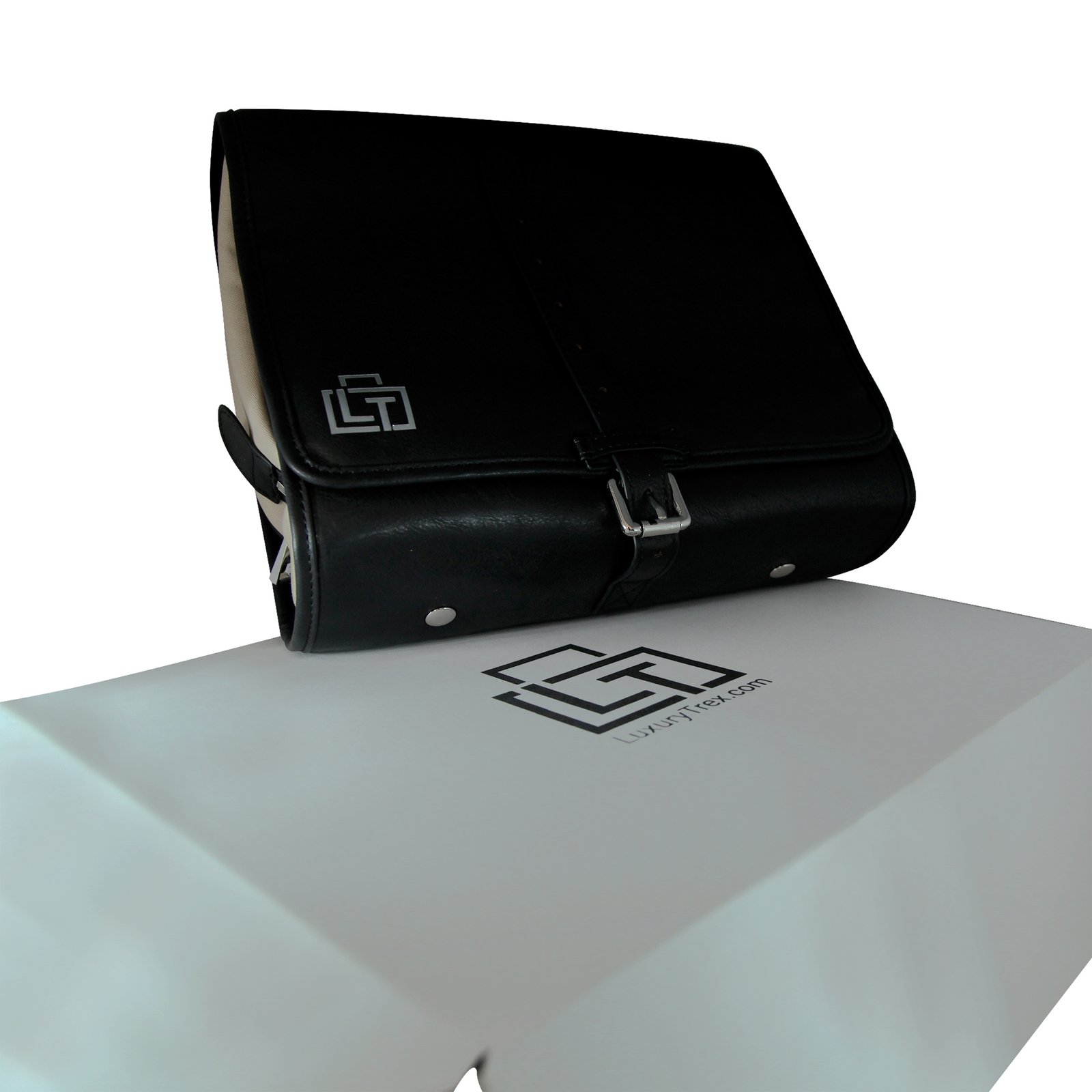 Premium Mens Hanging Leather Wash Bag — view 3