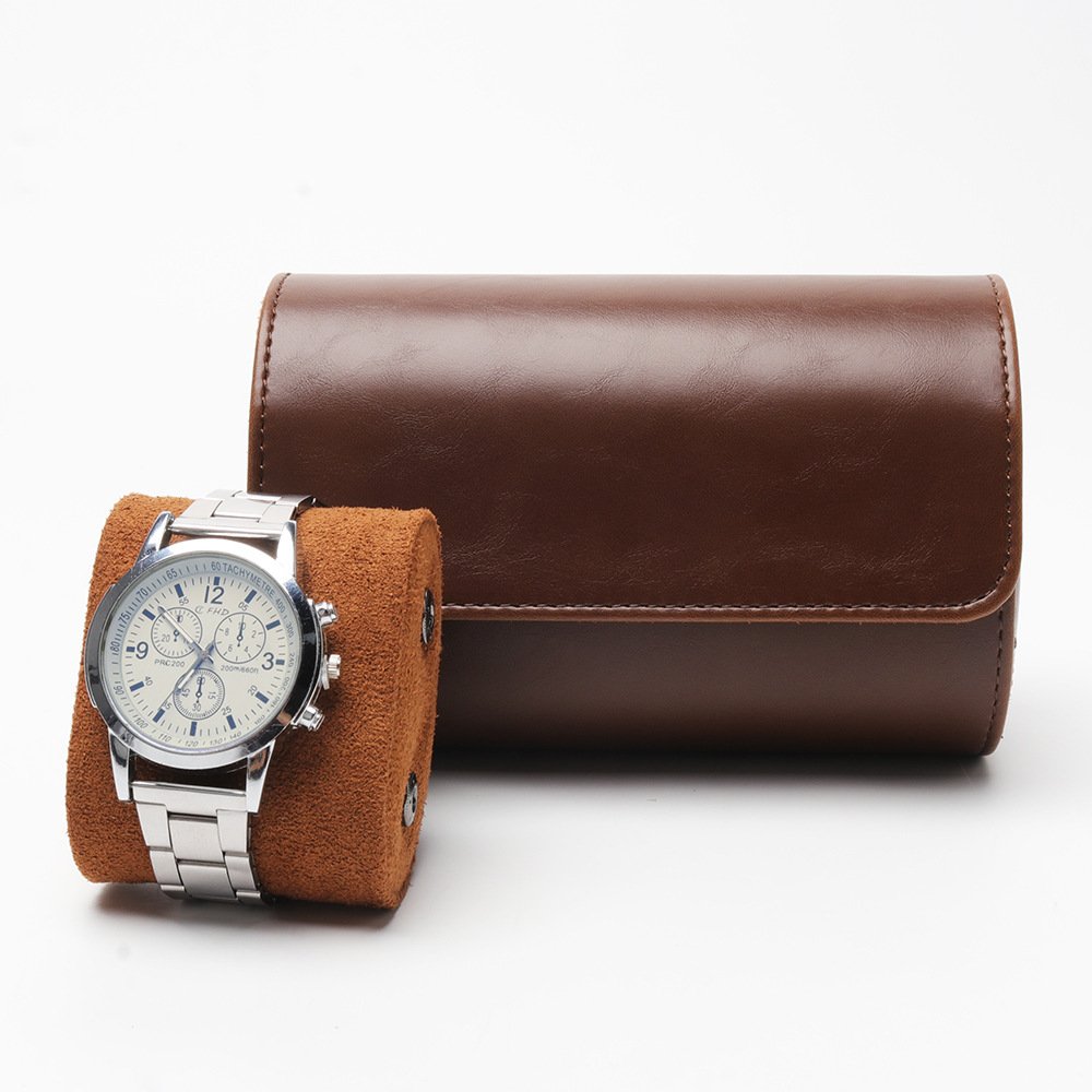 Leather-Look Watch Roll | Travel Case for 2 Watches
