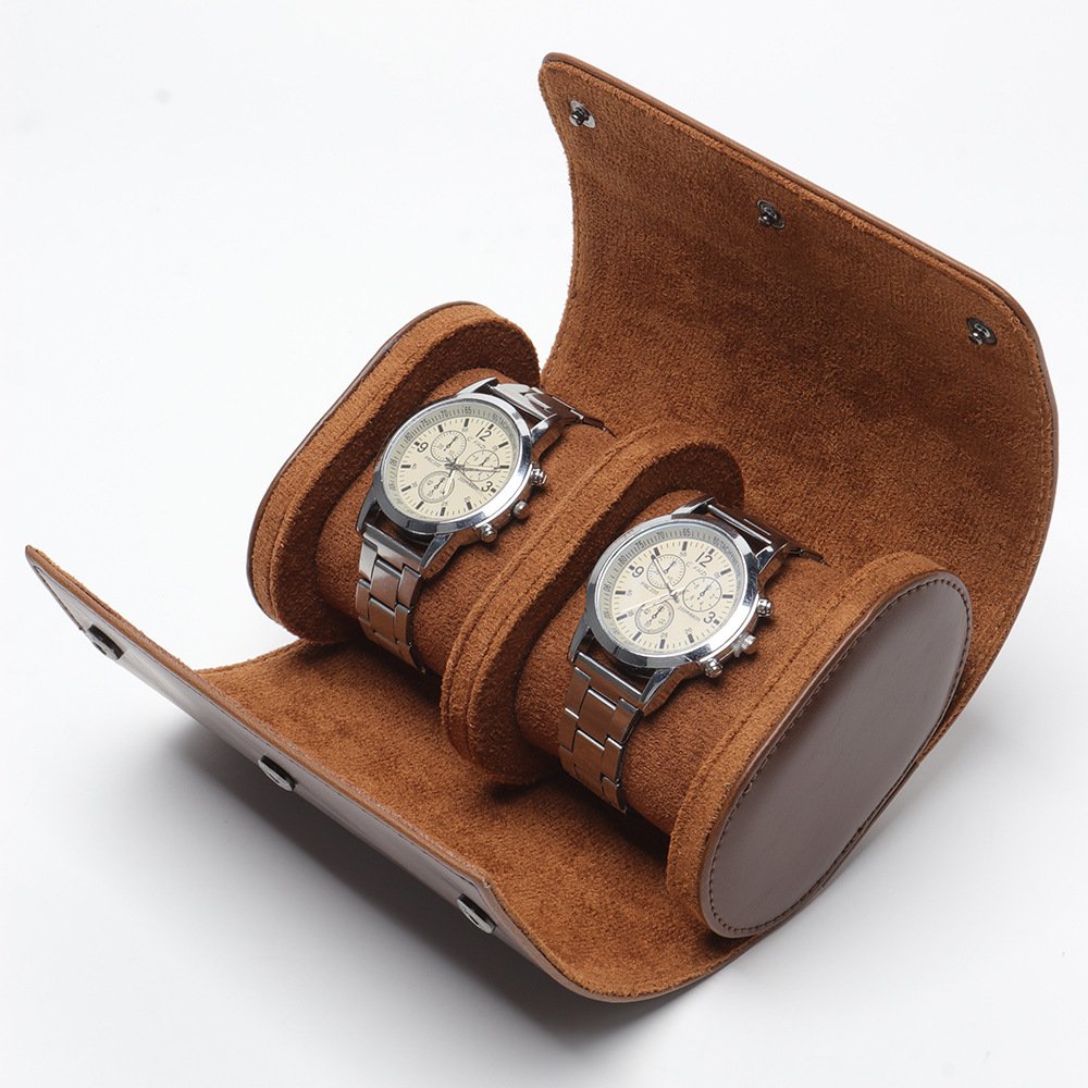 Leather-Look Watch Roll | Travel Case for 2 Watches — view 3
